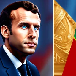 Portrait of Emmanuel Macron in the style of Pixar Studio movies