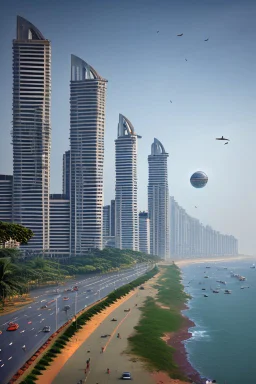 Modern futuristic Mumbai marine drive