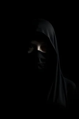 Anonymous Woman in a black backround