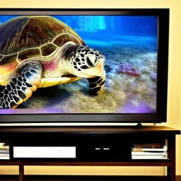 turtle watching tv