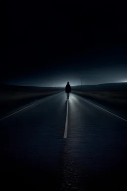 Alone on a long dark road