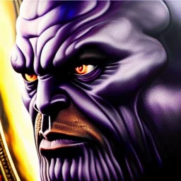 Ultra detailed fullbody Portrait in oil on canvas of THANOS+Darkseid Villain ,extremely detailed digital painting, extremely detailed face,crystal clear Big Glowing red eyes, mystical colors ,perfectly centered image, perfect composition, rim light, beautiful lighting, 8k, stunning scene, raytracing, anatomically correct, in the style of robert e howard and Ken Kelley and Ohrai Noriyoshi and Simon Bisley and tomzj1