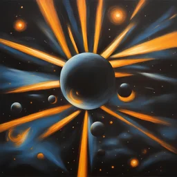 oil painting of space stars and bright stage lights, dark