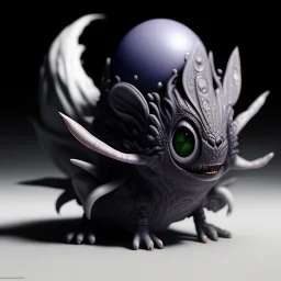 Cute fluid ink creature hatching from egg, big black eyes, unreal engine 5, 8k resolution, photorealistic, ultra detailed, by greg rutowski