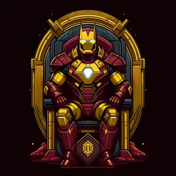 Ironman on his throne, for a t-shirt design