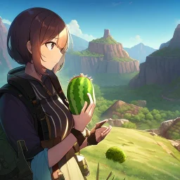 anime real life like cactus in the desert in arizona, grand canyon,anime