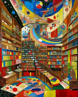 A library filled with magic painted by Wassily Kandinsky