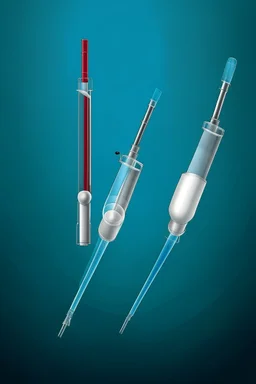 Provide a simple realistic photo of medical catheters for a magazine cover