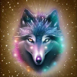 A magical sparkle wolf