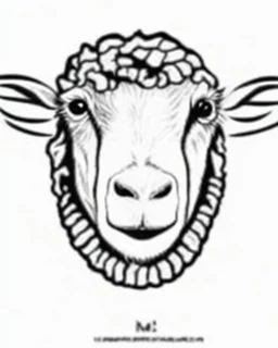 I want a goat head in vector black and white white background