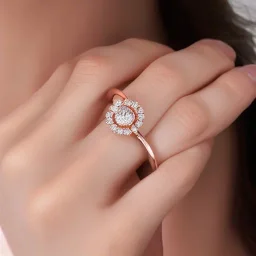 delicate thin ring with tiny diamonds and morganite, rose gold, thin ring