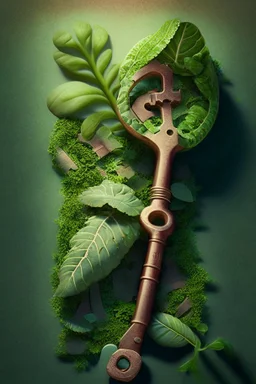 key made out of living plants