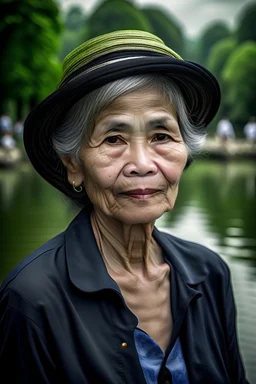portrait of hoan kiem lake vietnam
