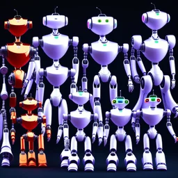 Diverse group of robots singing