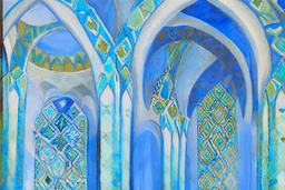 blue and turquoise arches by artist "Dorian Haqmoun"