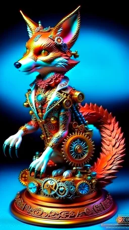 Kitsune Steampunk calidad ultra intrincado hiperdetallado (full body : 1.5)