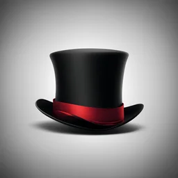 black and red top hat for a logo type with nobody