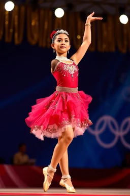 a lovely patinage girl dancer showing her performance in olympics