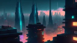 Cyberpunk City skyline