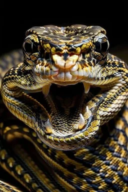 one snake with human smile teeth