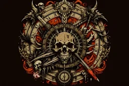 Dragons, Fire and Smog, Skull, Dartboard, Steampunk, Univerum, t-shirt