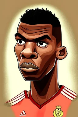 cartoon Paul Pogba French football player