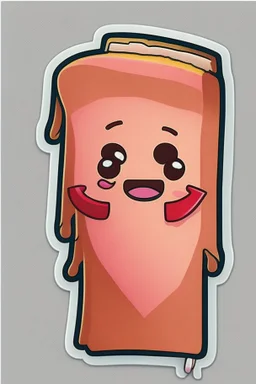 Bacon cute cartoon character sticker