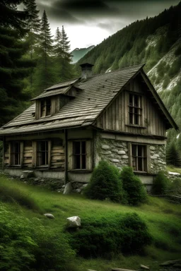Starý dům v horách.