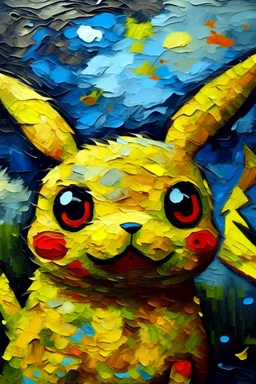 Portraid pikachu van gogh