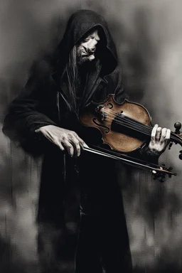 Dark musician with violin