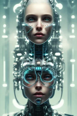 cyberpunk, head, cry women, portrai, face cry, perfect eyes, tron, cyborg, robot, cyborg, white hair, seven , perfekt, real, dream, hr giger