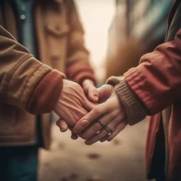 generate full image man and woman holding hands in a romantic way