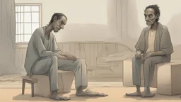 شخص جسمه عادي ووجه طولي ووضاصح عليه انو مسكين