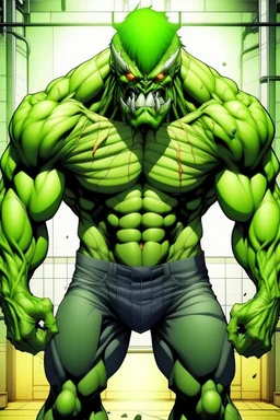 Manhwa man side character with huge muscles body looks lime monsters ,( wearing a big mask on his mouth)