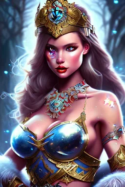 eurasien milf, warrior princess, nacht, corsage, necklace, fantasy art