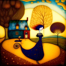 Nostalgia-evoking, breathtaking surreal masterpiece, channeling Sam Toft, Gustav Klimt, Andy Kehoe, Amanda Sage, features a quaint village scene bathed in setting sun's golden hues, painted textures conjuring yesteryears, fusion of folk art, sharp focus, studio photo, intricate details, artstation trending, highly detailed, Greg Rutkowski signature style, golden hour lighting, Modifiers: beautiful very cute visually breathtaking beautiful