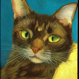 Portrait of a cat by Van Gogh