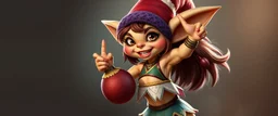 totally symetric gremlin gnome nice cheerleader doing her thing full body portrait