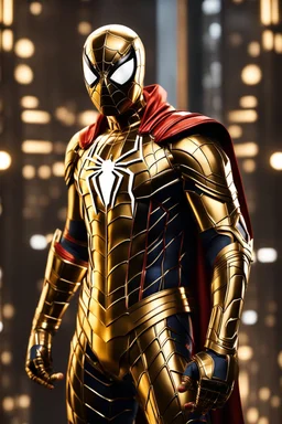 Full body spiderman Futuristic armour Chromecast golden shines