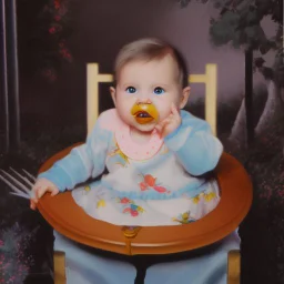 a baby in a colorful setting, disney style