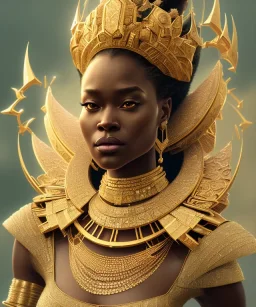 a fancy portrait of a snow african Queen by Greg Rutkowski, Sung Choi, Mitchell Mohrhauser, Maciej Kuciara, Johnson Ting, Maxim Verehin, Peter Konig, kente, 8k photorealistic, cinematic lighting, HD, high details, dramatic, atmosphereric, trending on artstation