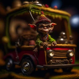 hairy pimp groove funk goblin gremlin hippie in weird home camper running inside big wheel, prize winning oil painting, ,bokeh like f/0.8, tilt-shift lens 8k, high detail, smooth render, down-light, unreal engine