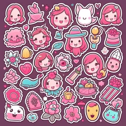 girly stickers template