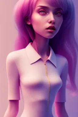 isometric clean art of super cute girl, soft lighting, soft pastel gradients, high definition, 3d icon clay render, blender 3d by Tim Burton