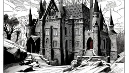Vampire castle, comic style