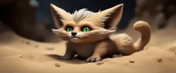 bugbear fox alien gremlin sand cat in burrow