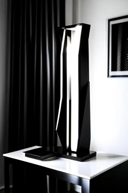 gaming table lamp inspired by sword, modern design, black and white color