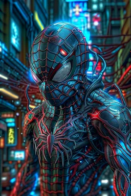 Fhoto full body, reality, Raw, cyberpunk ninja as spiderman, digital art, intricate details, powerful composition, light eye, captivating, , trending on artstation, sharp focus, studio photo, intricate details, highly detailed, by addie_digi