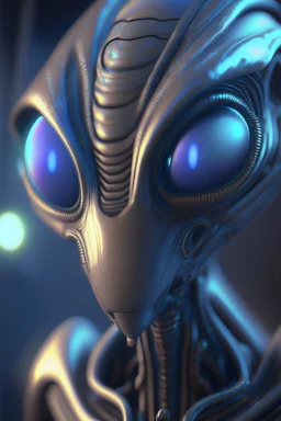 Machine alien,elegant, centered, smooth, sharp focus, renderman gofur render, 8k, uhd, detailed eyes, realistic shaded volumetric lighting
