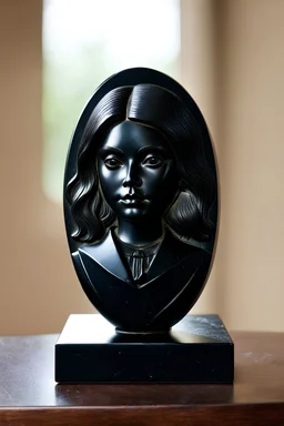 11 year old Miranda Taylor Cosgrove Matte+++++ Black Obsidian Stone Sculpture in 4k High Relief